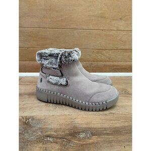Like New ! Skechers Go Walk Boots Cozy Faux Fur Taupe Womens